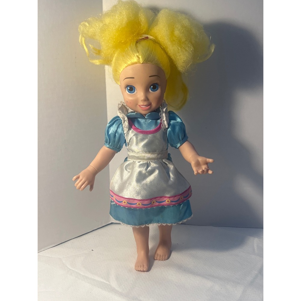Alice in Wonderland Doll Blue Dress White Apron Yellow Hair Disney Toy